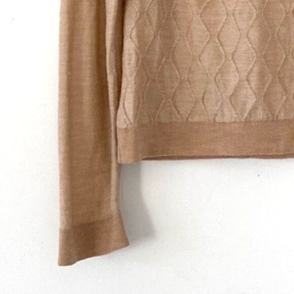 Brooks Brothers Merino Wool Latte Crew Neck Sweater Lightweight L Classic Office - Picture 4 of 8